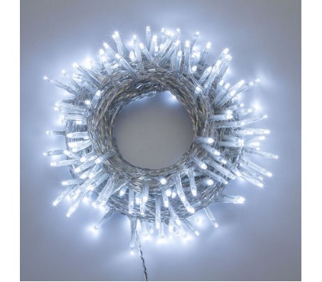 Minilucciole 180 led bianco freddo cavo trasparente